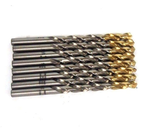 LOT OF 8 NEW DORMER A012 HSS TIN COATED TIP JOBBER DRILL BITS - ANSI, 1/4 IN