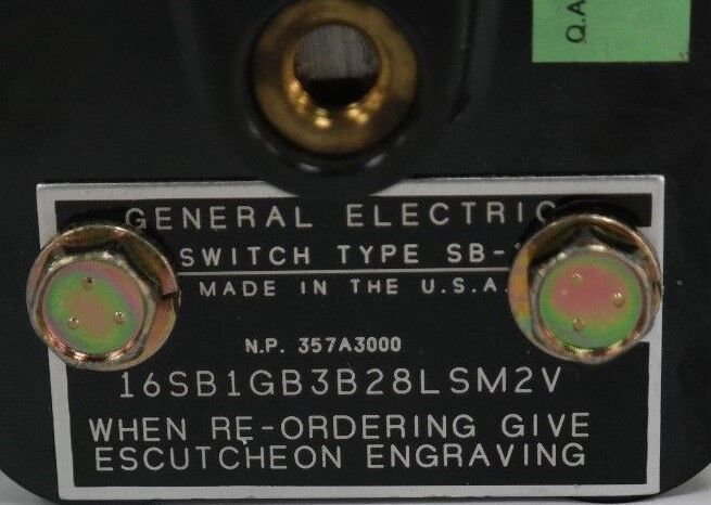 GENERAL ELECTRIC 16SB1GB3B28LSM2V ROTARY SWITCH TYPE SB-1 W/O CASE