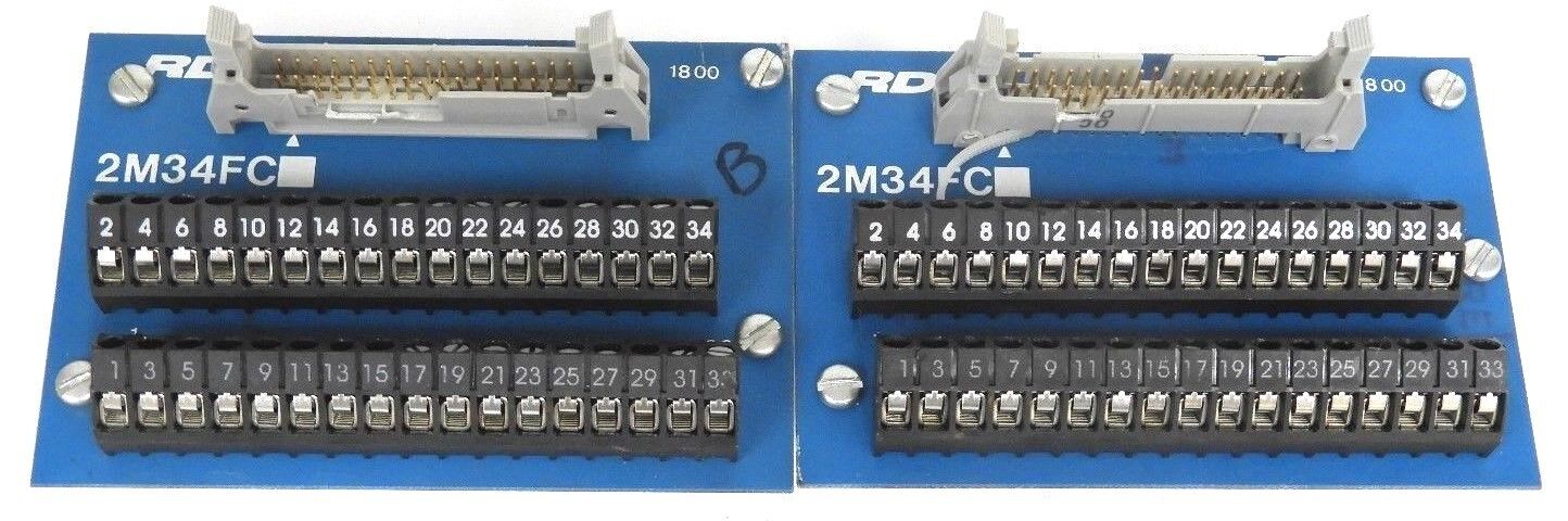 LOT OF 2 RDI 2M34FC TERMINAL BLOCK INTERFACE MODULES 10AMP 300V 620-0999 REV. 2