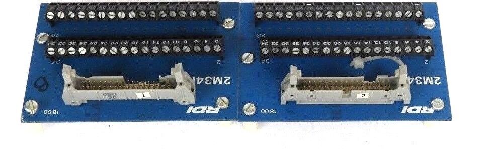 LOT OF 2 RDI 2M34FC TERMINAL BLOCK INTERFACE MODULES 10AMP 300V 620-0999 REV. 2