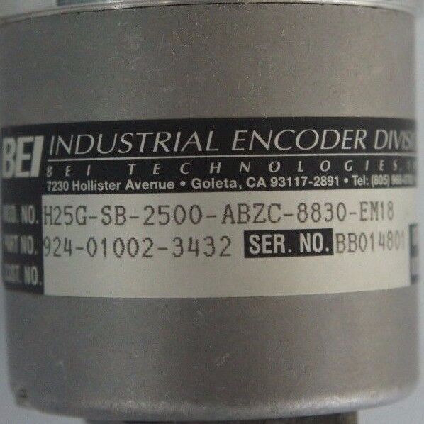 BEI 924-01002-3432 ENCODER H25G-SB-2500-ABZC-8830-EM18 5VDC, 924010023432
