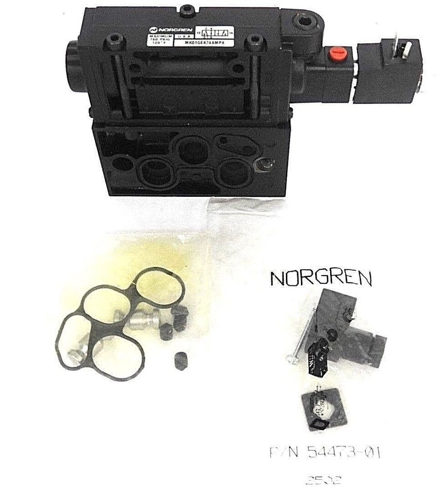 NEW NORGREN MK01GEA74AMPA G NUGGET 100 W/ 54473-01 & GASKET W/ HARDWARE