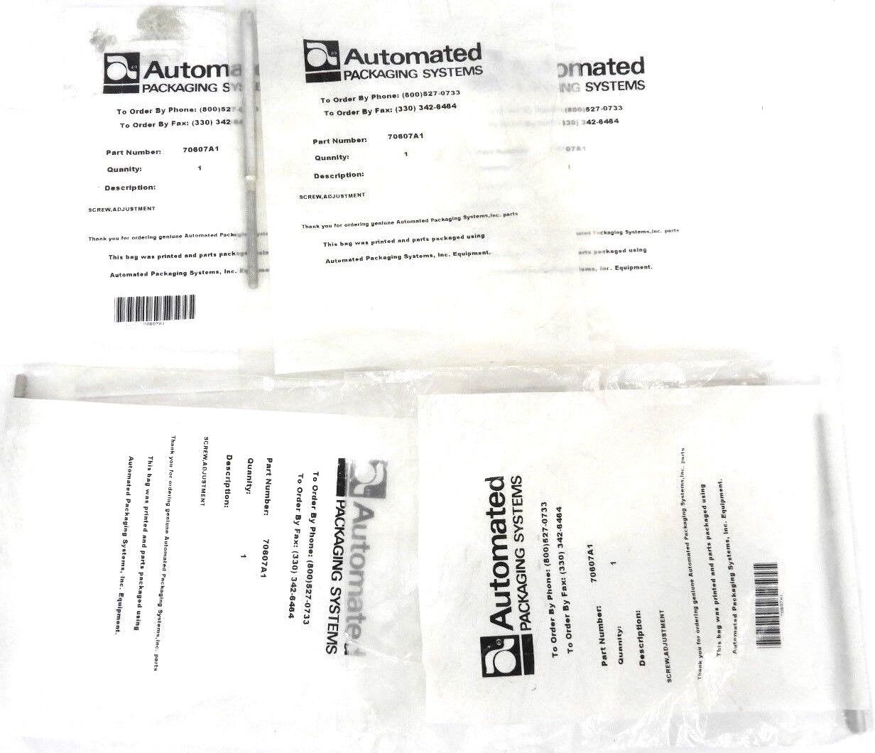 NEW AUTOMATED PACKAGING SYSTEMS 70607A1 SCREW ADJUSTMENT