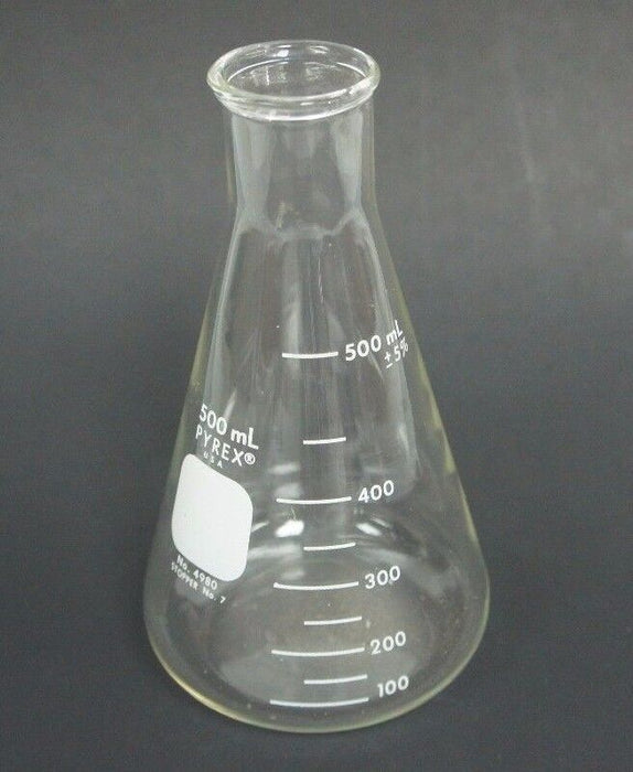 LOT OF 7 PYREX 4980 BEAKERS 500ML STOPPER NO. 7
