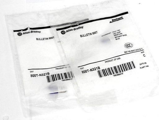 LOT OF 2 NEW ALLEN BRADLEY 800T-N321B SER. C BLUE LED LAMP 800TN321B