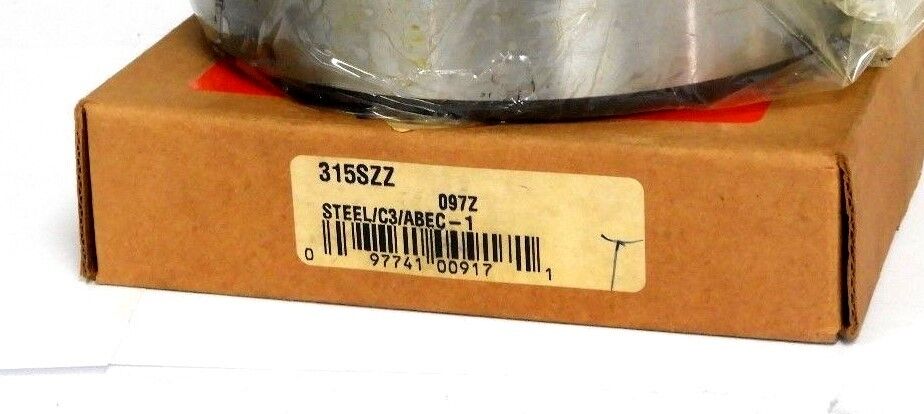 NIB MRC 315-SZZ DEEP GROOVE STEEL C3 BEARING 315SZZ