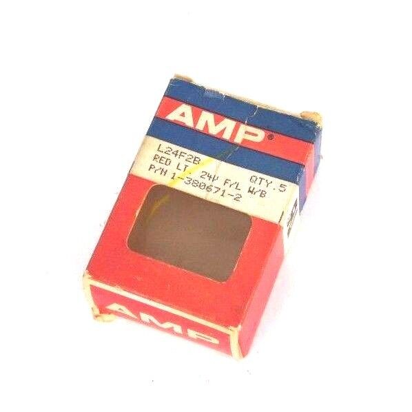 BOX OF 2 NEW AMP 1-380671-2 LAMP INDICATORS RED, 24V, L24F2B, 13806712