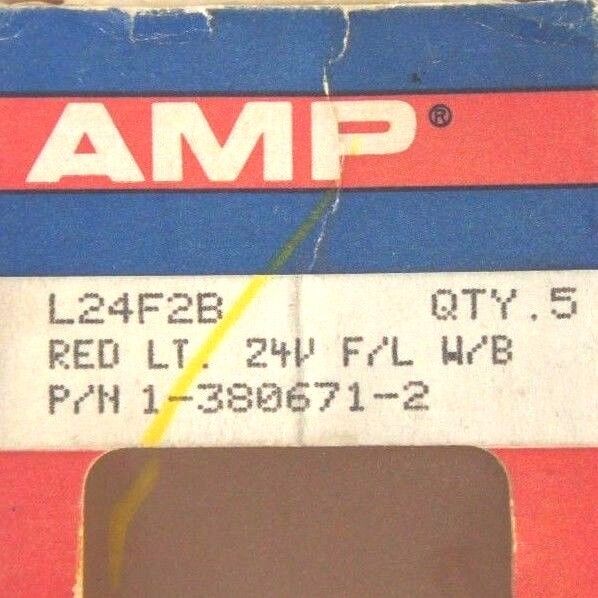 BOX OF 2 NEW AMP 1-380671-2 LAMP INDICATORS RED, 24V, L24F2B, 13806712