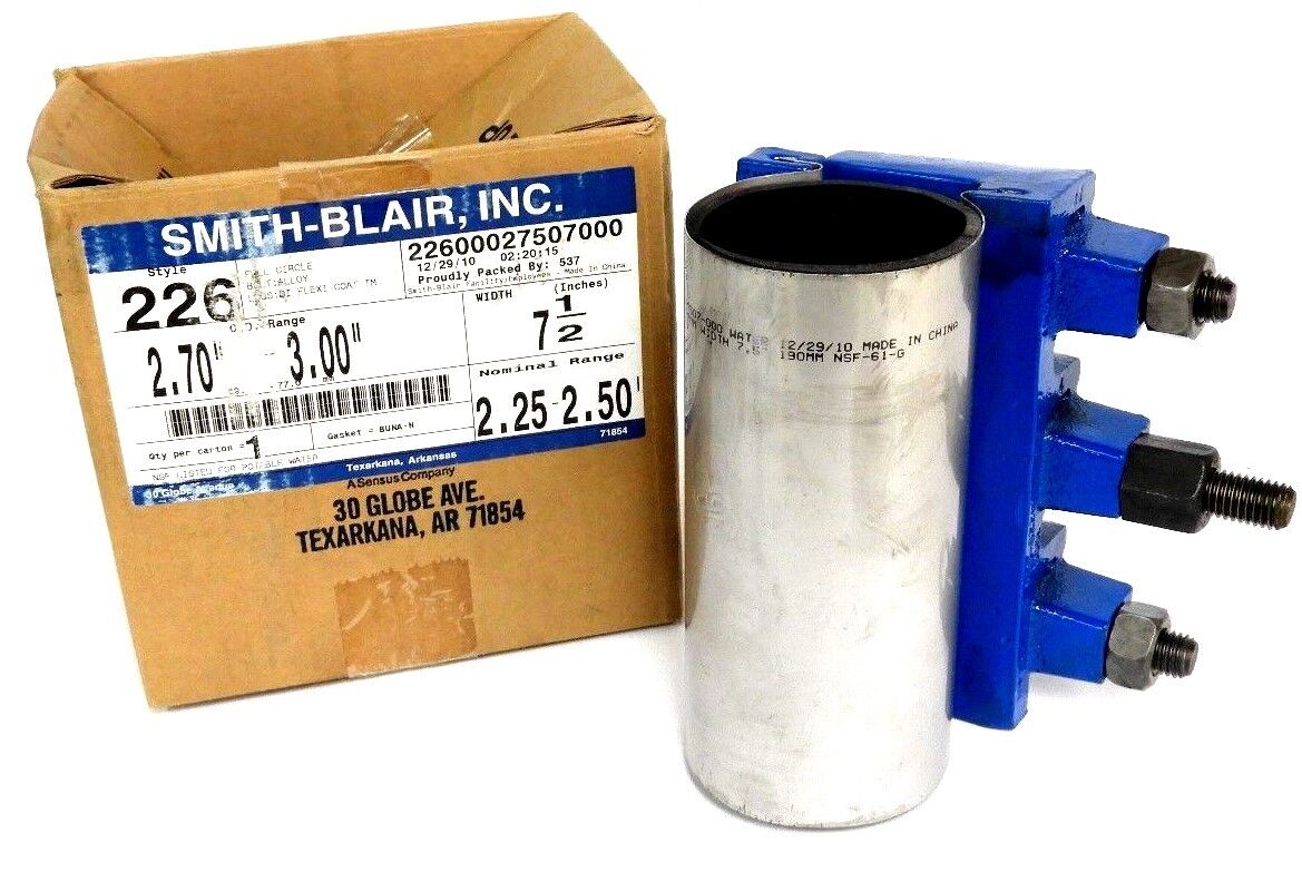 NIB SMITH-BLAIR INC. 226 REPAIR CLAMP 2.70"-3.00" WIDTH 7 1/2"
