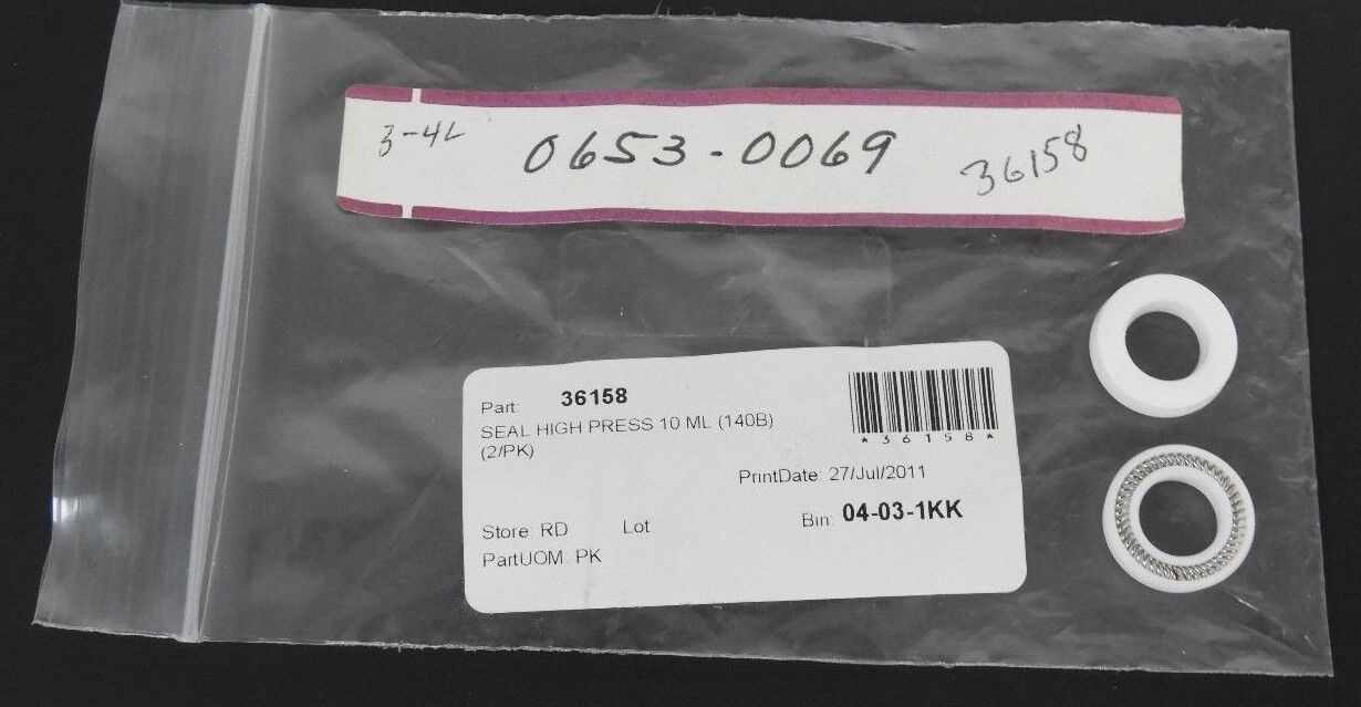 LOT OF 2 NEW THERMO SCIENTIFIC 0653-0069 SEALS HIGH PRESS 10 ML (140B)