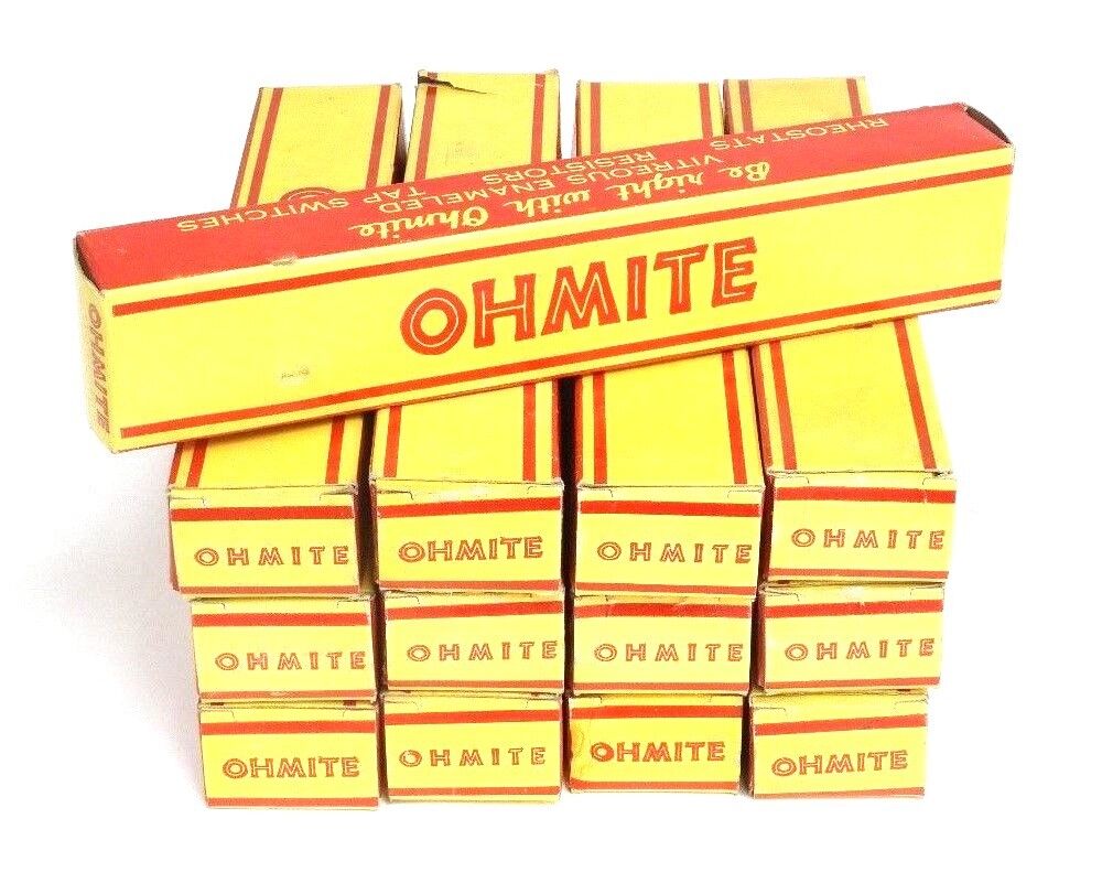 LOT OF 13 NIB OHMITE 1356A DIVIDOHM RESISTORS 200W, 1OHM, 14.140AMP