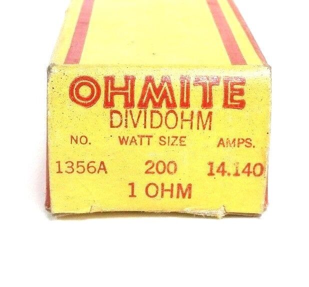 LOT OF 13 NIB OHMITE 1356A DIVIDOHM RESISTORS 200W, 1OHM, 14.140AMP