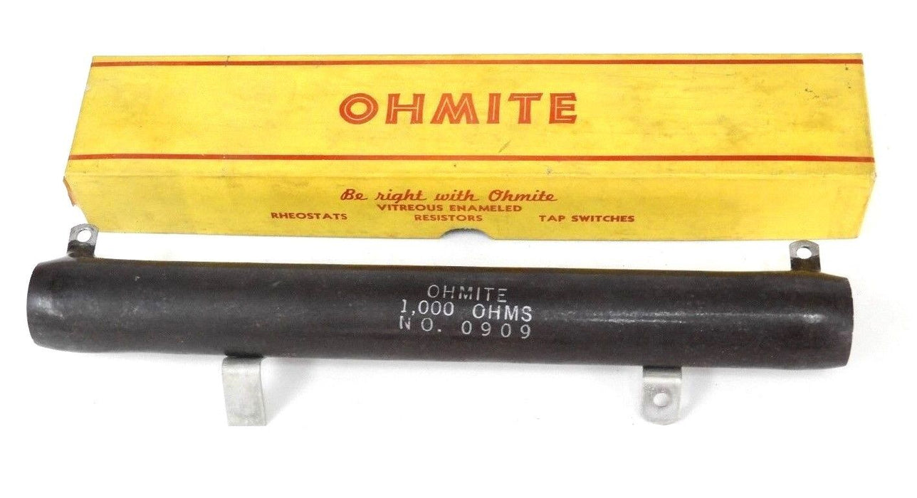 LOT OF 4 NIB OHMITE 0909 VITREOUS ENAMELED FIXED RESISTORS 225W, 1000 OHMS