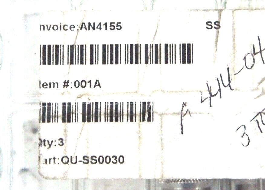 LOT OF 3 NEW SPRAYING SYSTEMS QU-SS0030 TIP NOZZLES 3/8" QUSS0030