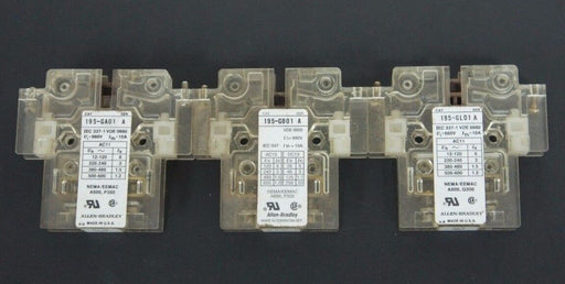 LOT OF 3 ALLEN BRADLEY AUXILIARY CONTACTS 195-GA01 , 195-GL01 , 195-GB01 SER. A
