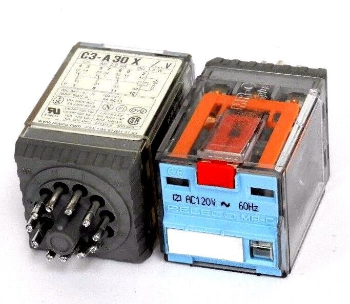 LOT OF 2 RELECO / TURCK C3-A 30 X RELAYS AC120V, C3A30X