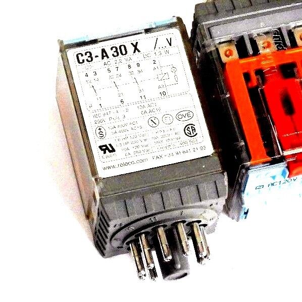 LOT OF 2 RELECO / TURCK C3-A 30 X RELAYS AC120V, C3A30X