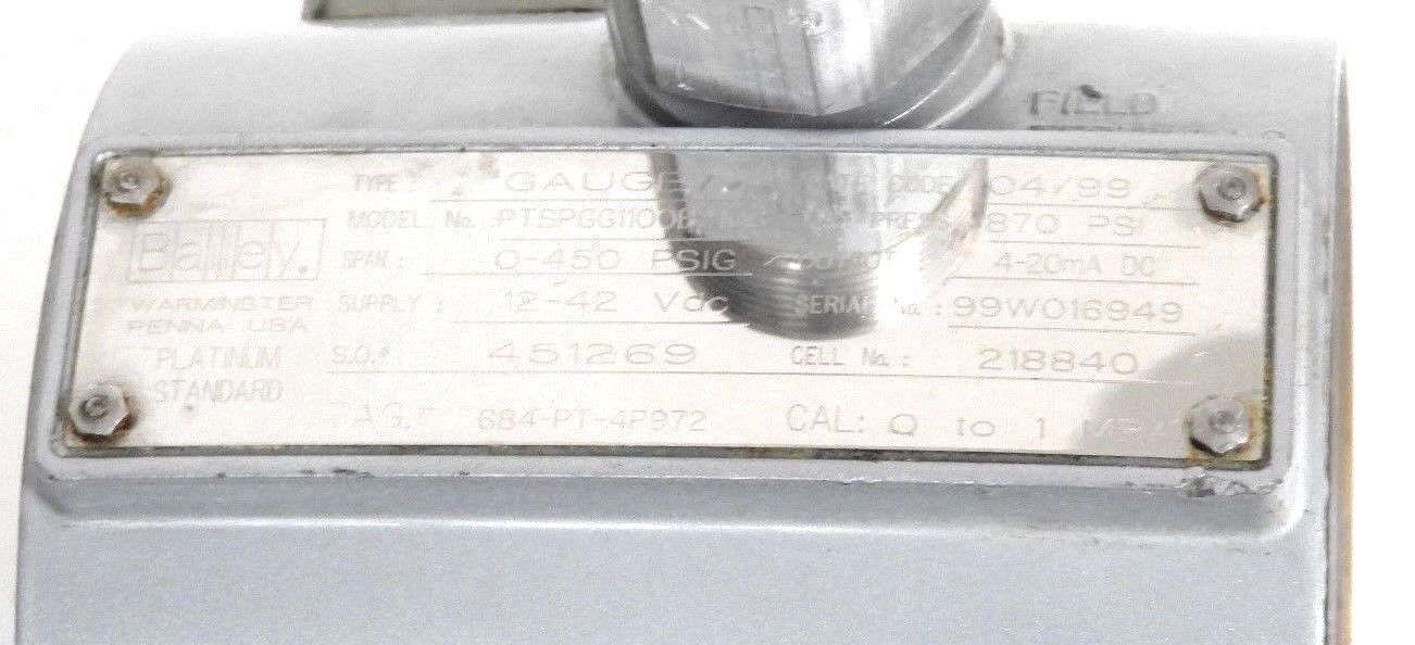BAILEY PTSPGG1100B210B DIFFERENTIAL PRESSURE TRANSMITTER ASSEMBLY