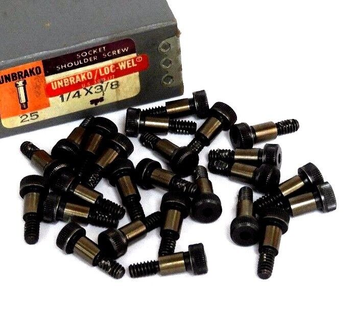 BOX OF 25 NEW UNBRAKO 1/4X3/8 SOCKET SHOULDER SCREWS
