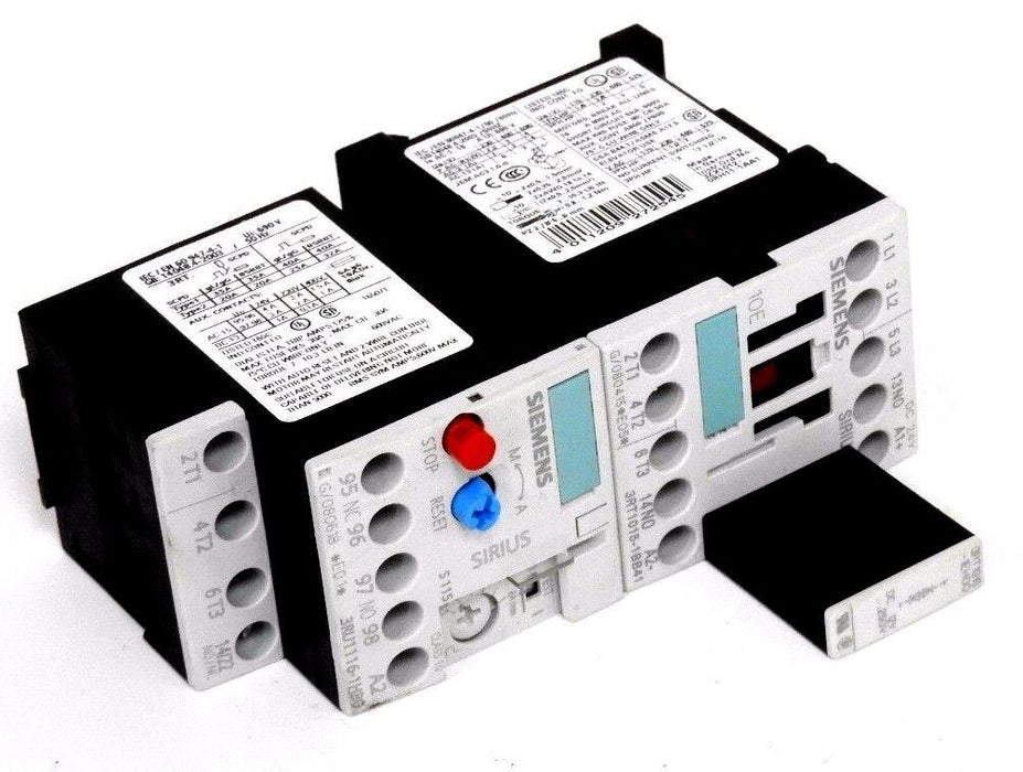 SIEMENS 3RT1015-1BB41 CONTACTOR W/ 3RT1916-1EH00 RELAY & 3RU1116-1HB0 CONTACTOR