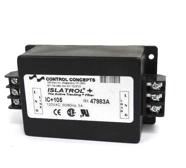 CONTROL CONCEPTS IC+105 ISLATROL FILTER ID: 47983A, 120VAC, 50/60HZ, 5A