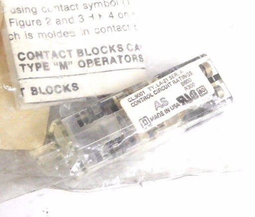 LOT OF 2 NEW SQUARE D 9001 LA-21 NORMALLY OPEN CONTACT BLOCKS SERIES A, 46980