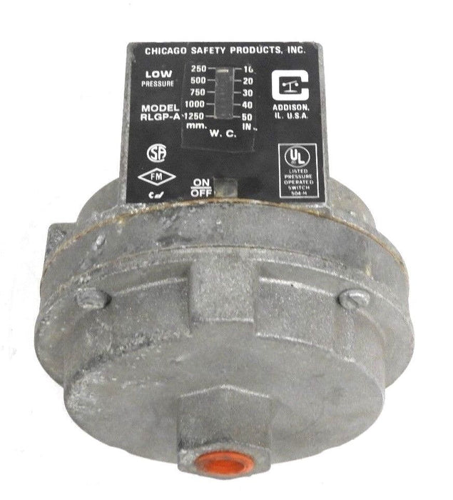 CHICAGO SAFETY PRODUCTS RLGP-A LOW PRESSURE SWITCH, 10-50IN, 250-1250MM