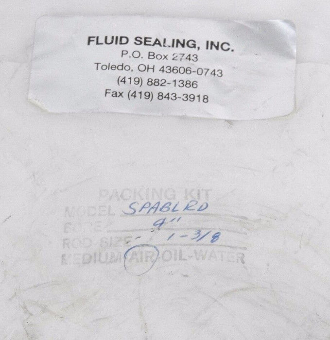 FLUID SEALING INC. SPABLRD AIR SEAL PACKING KIT 1-3/8" ROD SIZE, 4" BORE