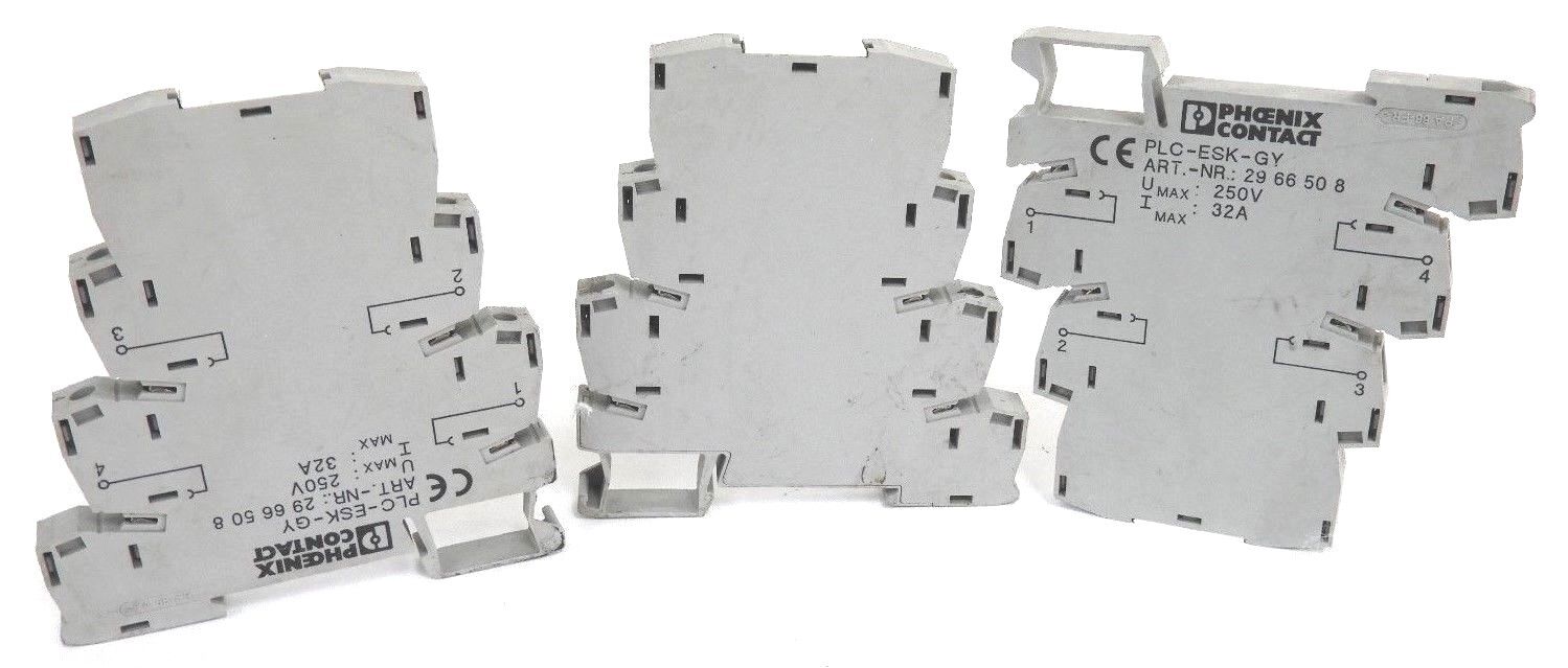 LOT OF 3 PHOENIX CONTACT PLC-ESK-GY TERMINAL BLOCKS ART. NR. 2966508 25V, 32A