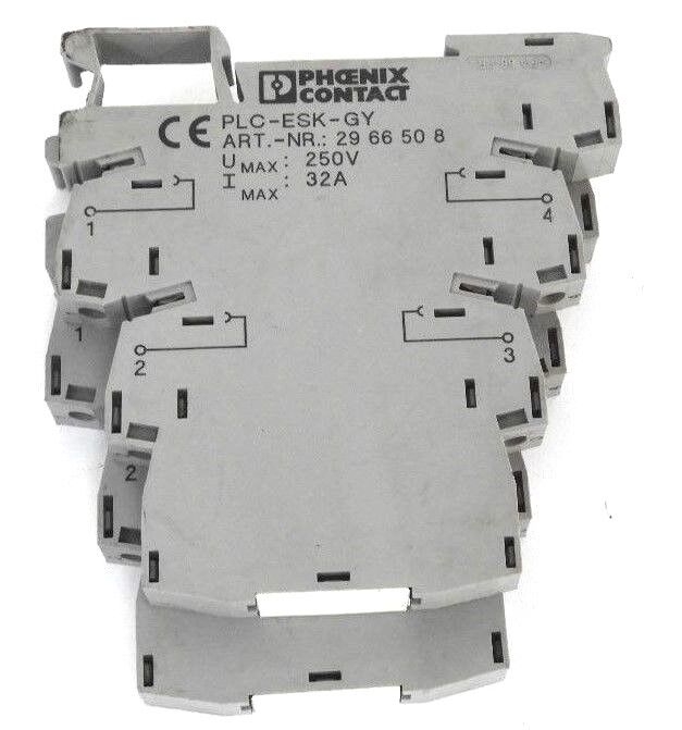 LOT OF 3 PHOENIX CONTACT PLC-ESK-GY TERMINAL BLOCKS ART. NR. 2966508 25V, 32A