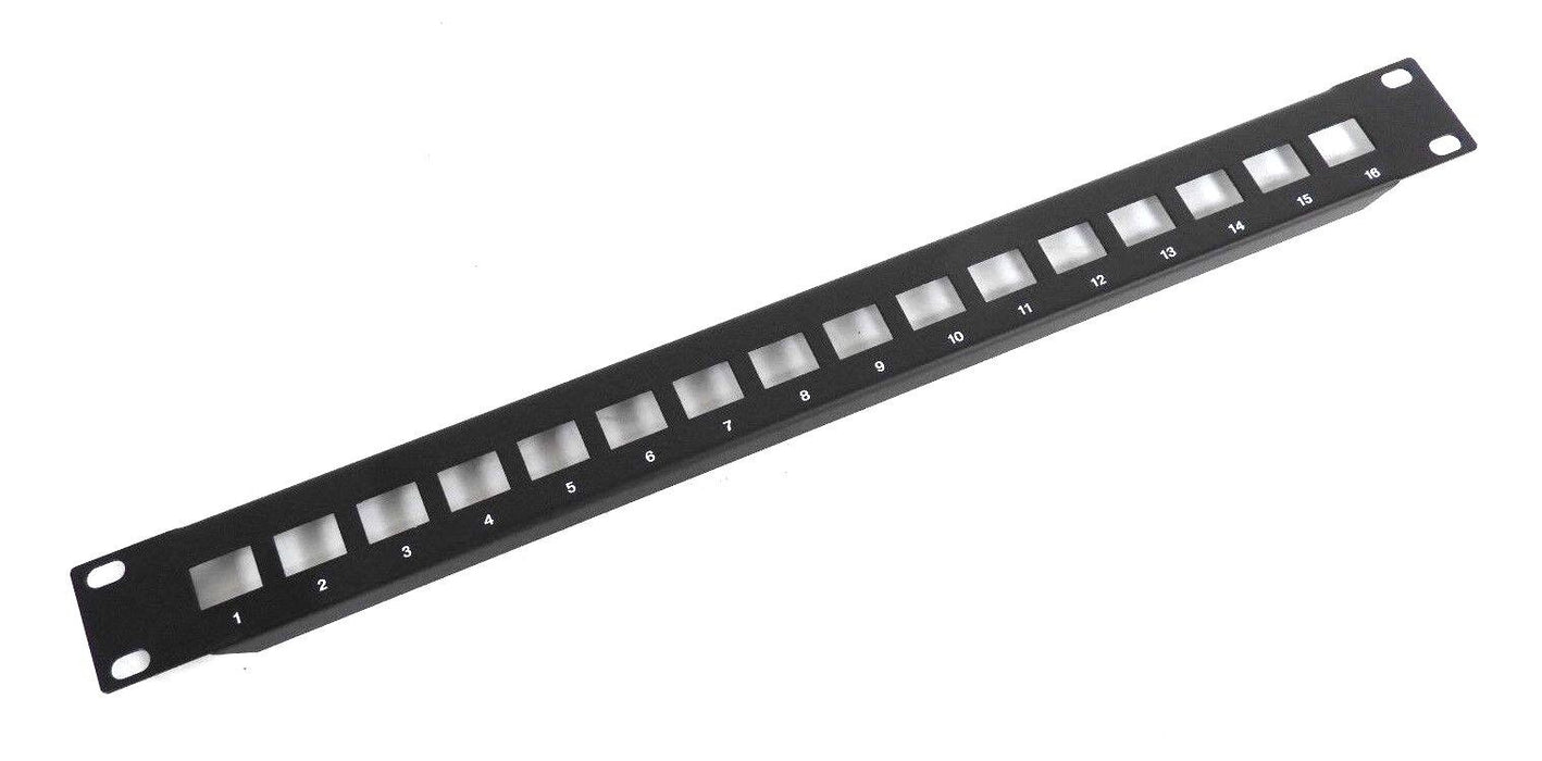 NEW L-COM 16-PORT UNIVERSAL PATCH PANEL FRONT PLATE