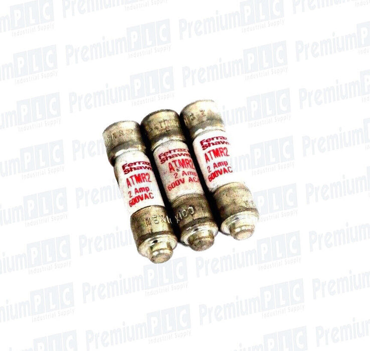 LOT OF 3 NEW GOULD SHAWMUT ATMR2 FUSES 2 AMP, 600V AC