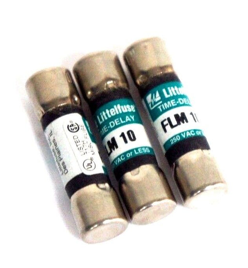LOT OF 3 NEW LITTELFUSE FLM 10 TIME DELAY FUSES FLM10