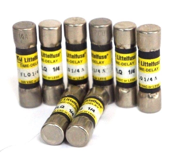 LOT OF 8 NEW LITTELFUSE FLQ 1/4 TIME-DELAY FUSES FLQ14