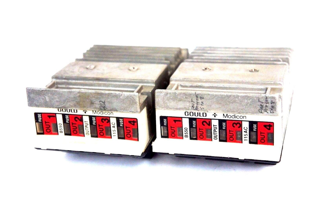 LOT OF 2 MODICON AS-B550-001 OUTPUT MODULES B550, 115 AC