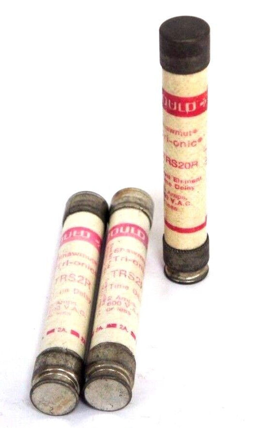 LOT OF 3 GOULD SHAWMUT TRI-ONIC TRS20R, TRS2R TIME DELAY FUSES