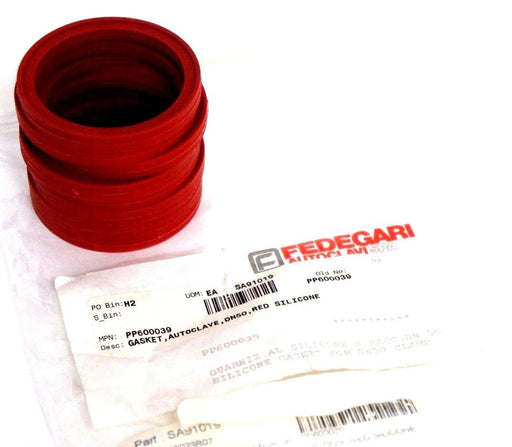 LOT OF 8 NEW FEDEGARI AUTOCLAVI PP600039 GASKETS RED SILICONE FOR DN50 CLAMPS