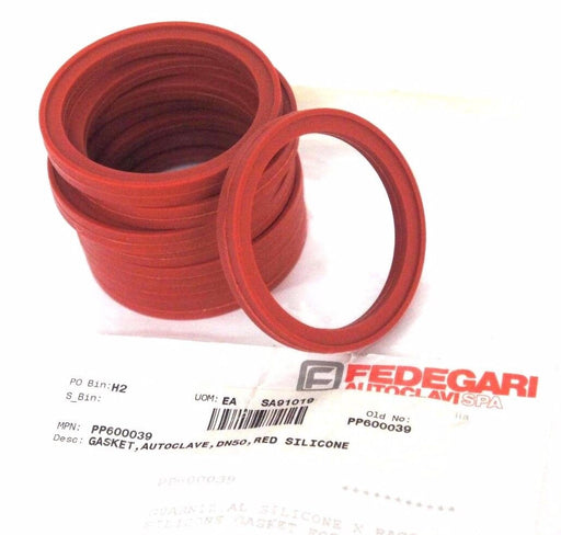 LOT OF 8 NEW FEDEGARI AUTOCLAVI PP600039 GASKETS RED SILICONE FOR DN50 CLAMPS