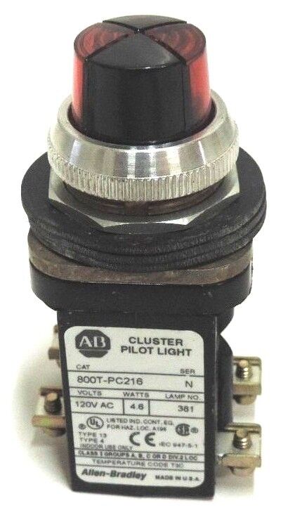NIB ALLEN BRADLEY 800T-PC216XRXR CLUSTER PILOT LIGHT 800TPC216XRXR SER. N