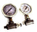 LOT OF 2 GENERIC LIQUID FILLED PRESSURE GAUGES 100XKPA, 0-300 PSI