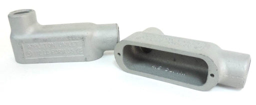 LOT OF 2 NEW APPLETON UNILET 1/2" LB FORM 35 ELBOW ENCLOSURES 4.5 CU IN
