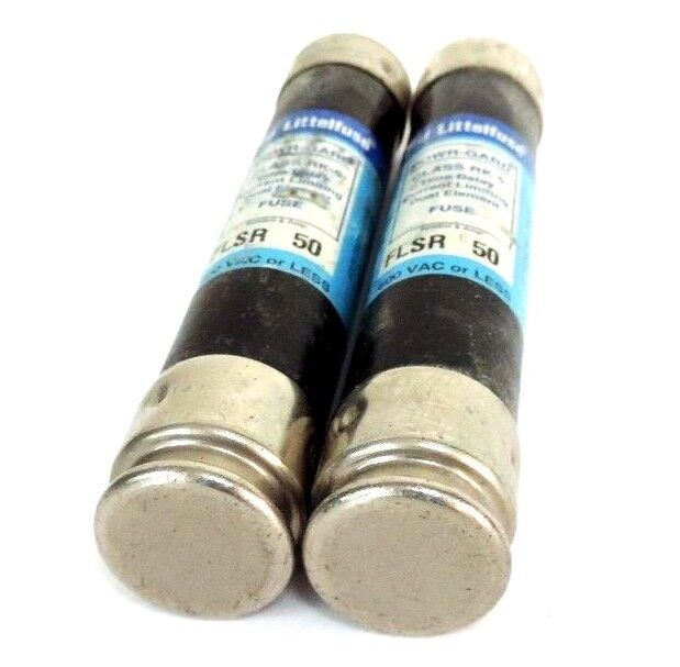 LOT OF 2 LITTELFUSE FLSR-50 POWR-GARD CLASS RK-5 FUSES FLSR50
