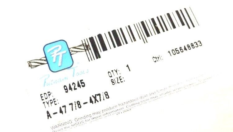 NEW PUTNAM TOOLS 94245 CUTTING END MILL A-47 7/8-4X7/8