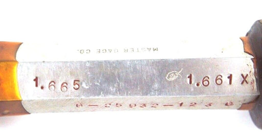 MASTER GAGE CO. G-25932-123C PLUG GAGE 1.665 - 1.661X, G25932123C