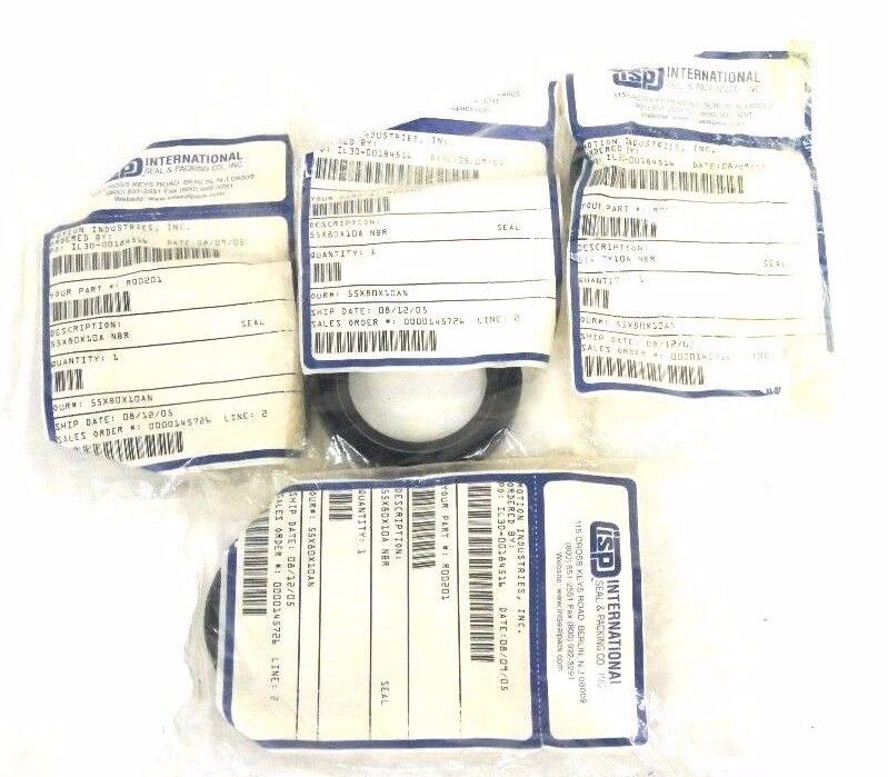 LOT OF 4 NEW ISP INTERNATIONAL 55X80X10 OIL SEALS 55X80X10A NBR