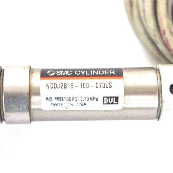 LOT OF 2 SMC NCDJ2B16-100-C73LS CYLINDERS W/ D-C73 REED SWITCHES