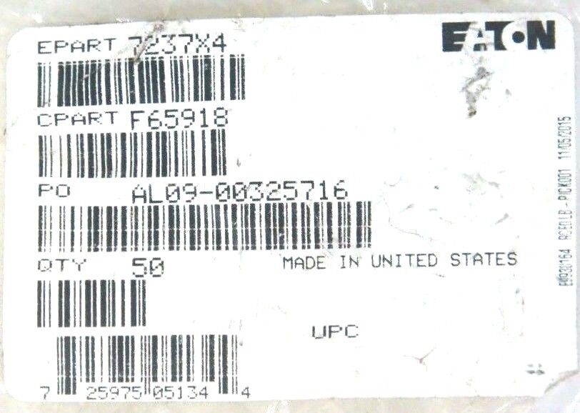 LOT OF 50 NEW EATON 7237X4 ADAPTER PLUGS