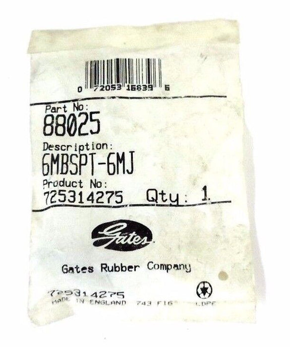 NEW GATES P/N 88025 ADAPTER FITTING 6MBSPT-6MJ