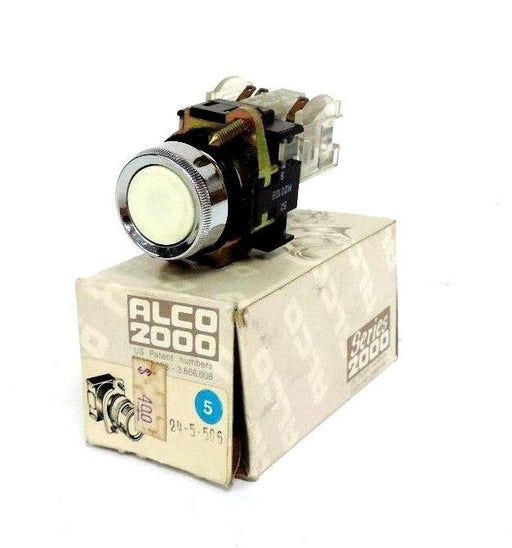NIB ALCO 2000 24-5-506 PUSH BUTTON WHITE CAP, M2010B