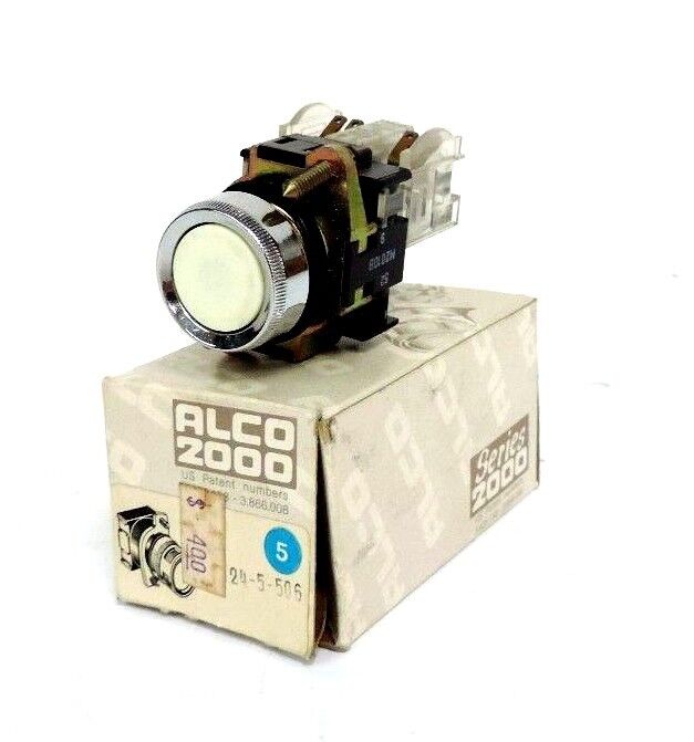 NIB ALCO 2000 24-5-506 PUSH BUTTON WHITE CAP, M2010B